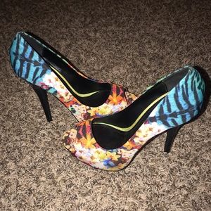 COPY - ALDO floral print open toe heel